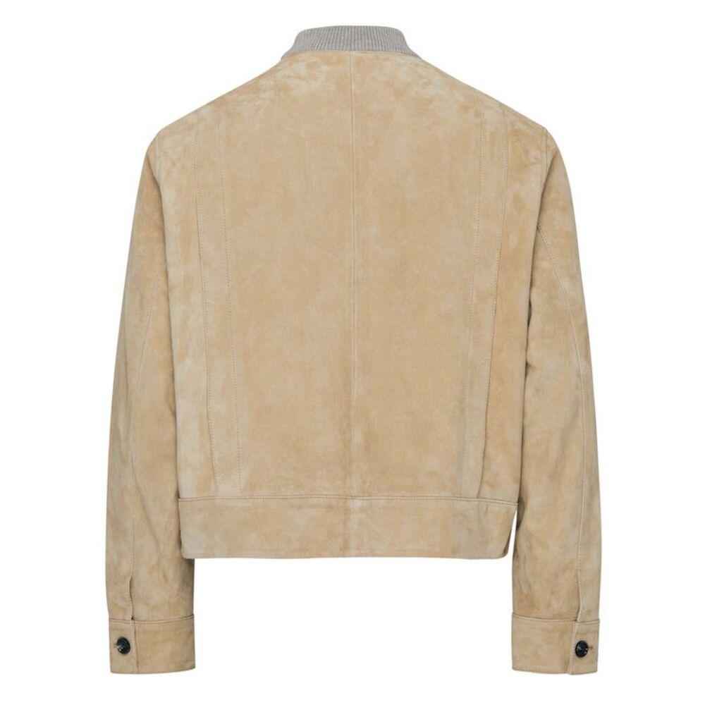 Ami Paris Alexandre Mattiussi Mens Suede Bomber Jacket Small Champagne NWT $1955 - Picture 6 of 6